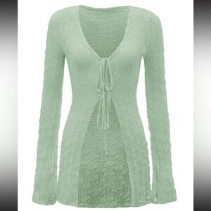 Mint Sheer Green Knit Cardigan